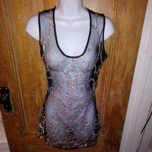 Short sheer/ Sequin Dress